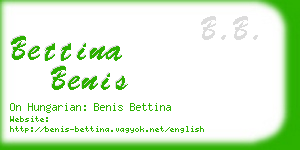 bettina benis business card